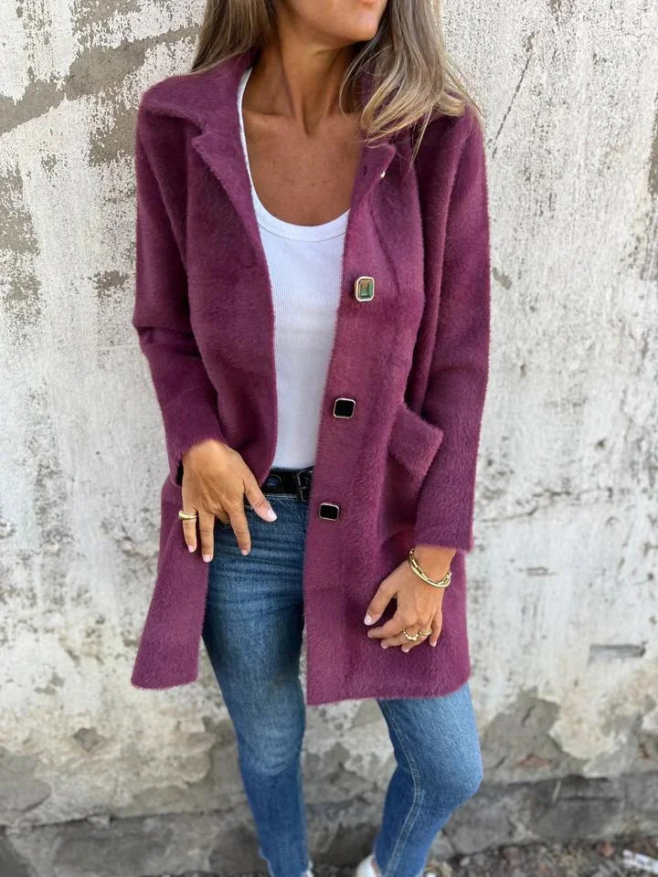 Eve Lynn |  Casual, single-breasted thick coat with lapels