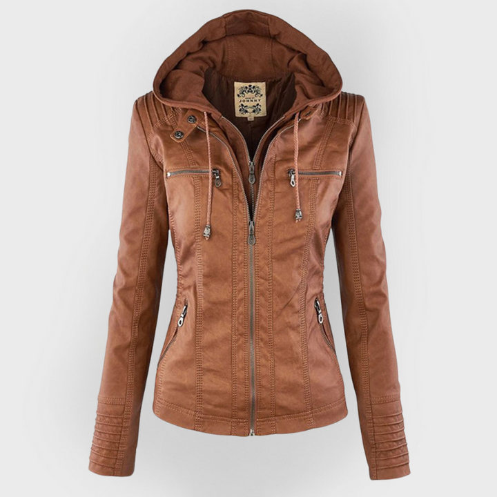 Mayfair | Stylish leather jacket with hood
