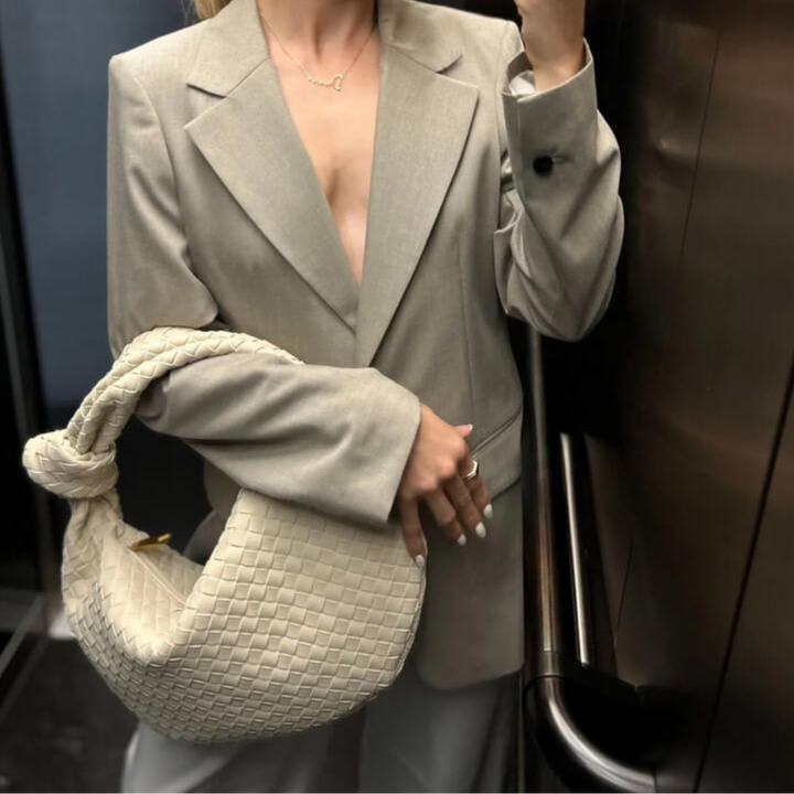 Noirette - Large braided ladies handbag