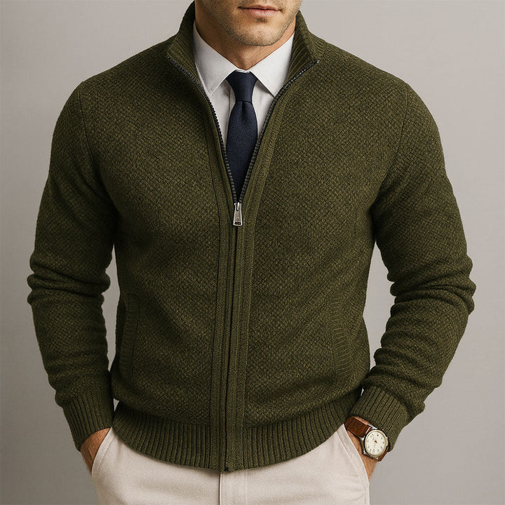 David | Wool Zip-Up Cardigan