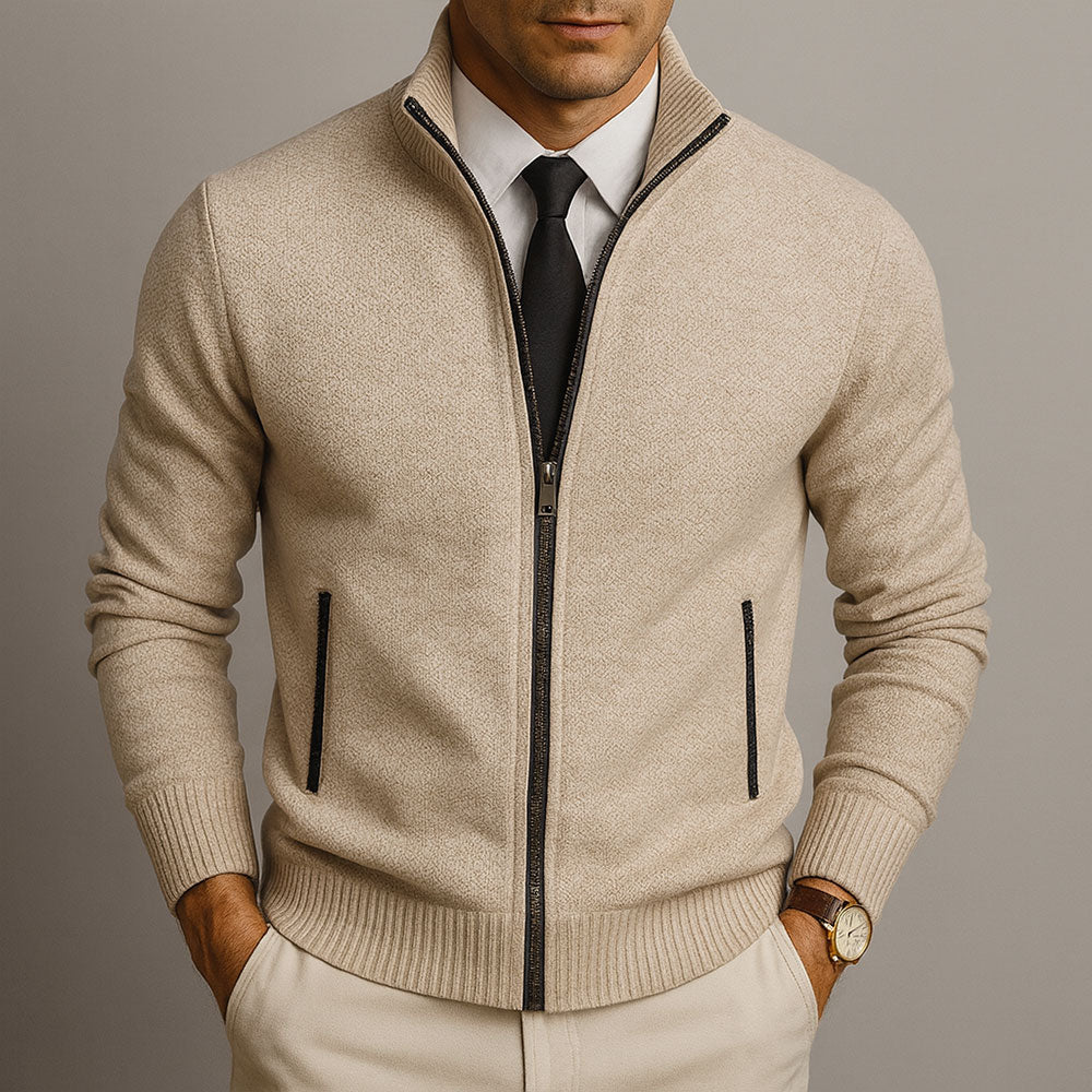 David | Wool Zip-Up Cardigan