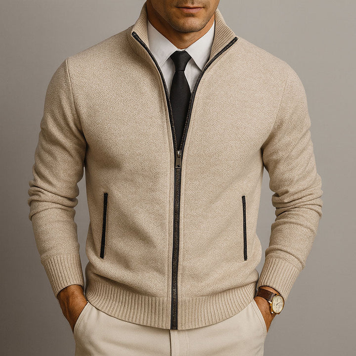 David | Wool Zip-Up Cardigan