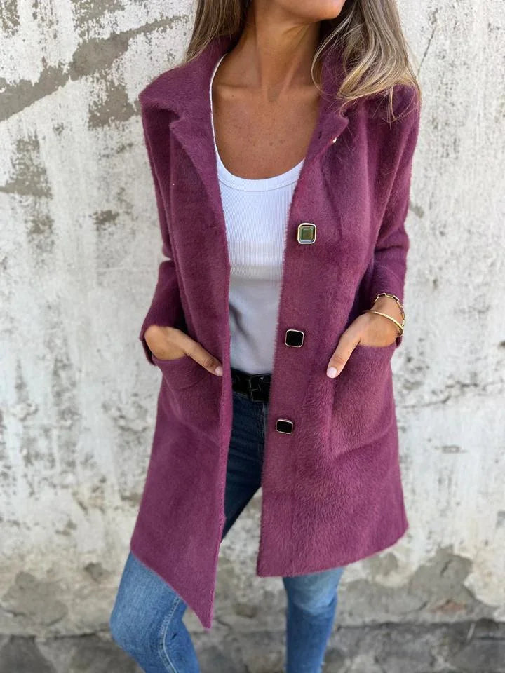Eve Lynn |  Casual, single-breasted thick coat with lapels