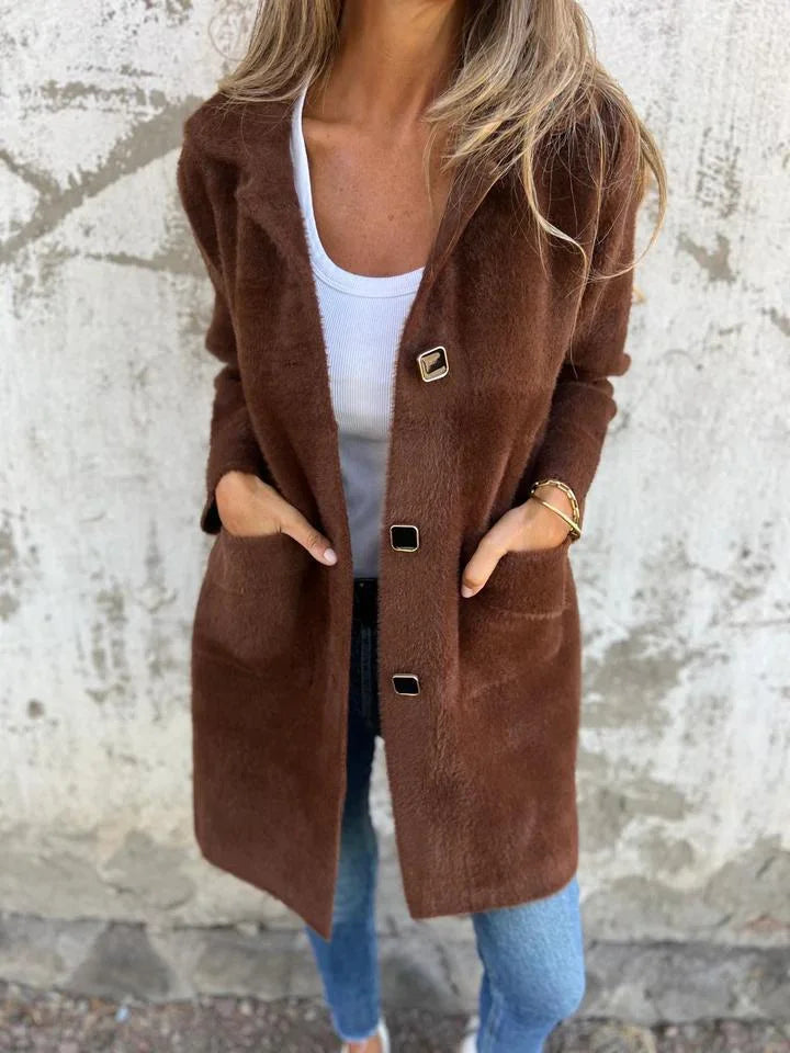 Eve Lynn |  Casual, single-breasted thick coat with lapels