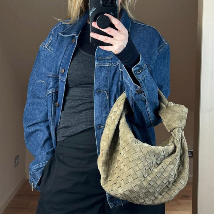 Noirette - Large braided ladies handbag