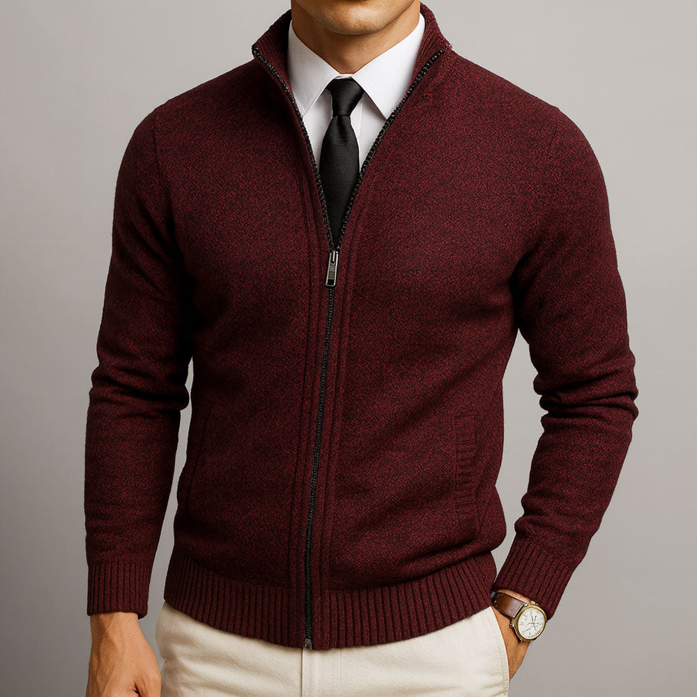 David | Wool Zip-Up Cardigan