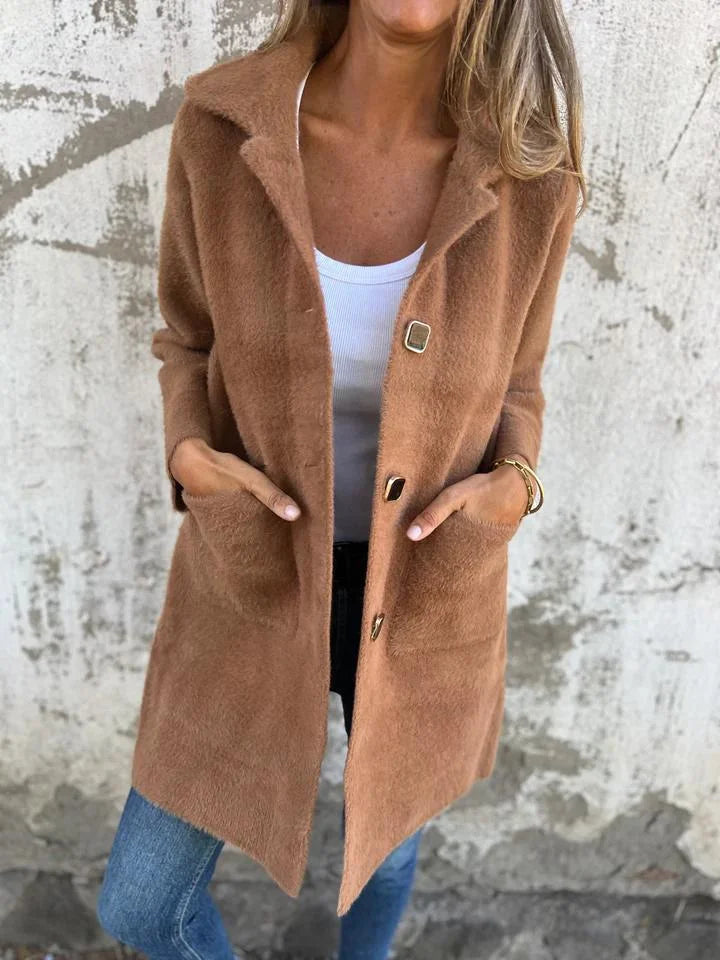 Eve Lynn |  Casual, single-breasted thick coat with lapels