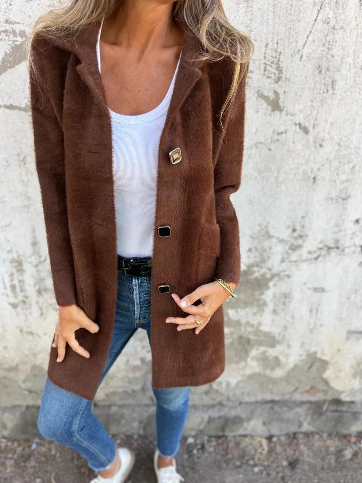 Eve Lynn |  Casual, single-breasted thick coat with lapels