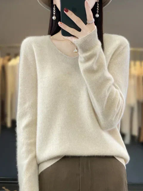 Alice | Soft Fuzzy V-Neck Sweater
