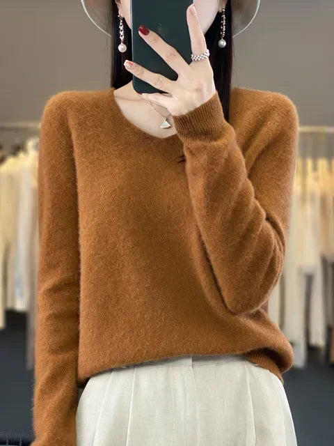 Alice | Soft Fuzzy V-Neck Sweater