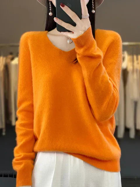Alice | Soft Fuzzy V-Neck Sweater
