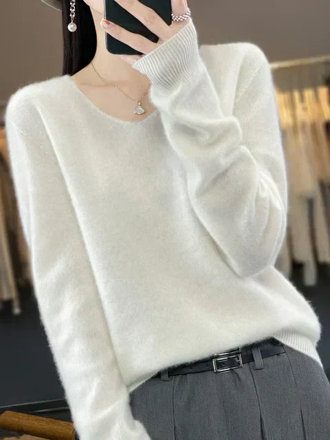 Alice | Soft Fuzzy V-Neck Sweater