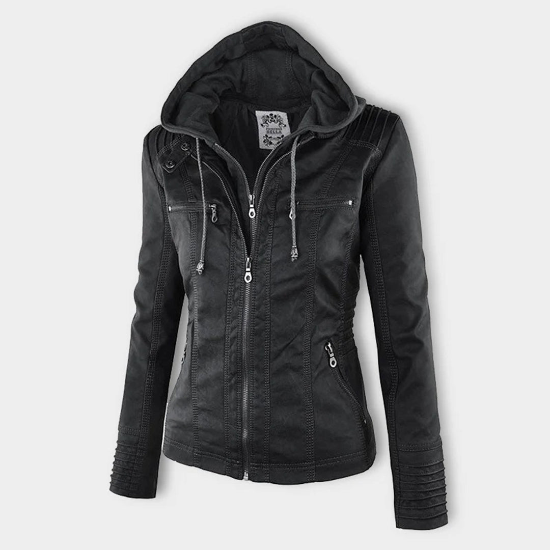 Mayfair | Stylish leather jacket with hood