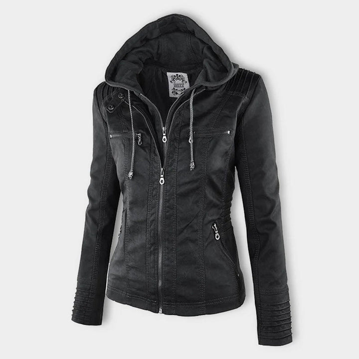 Mayfair | Stylish leather jacket with hood
