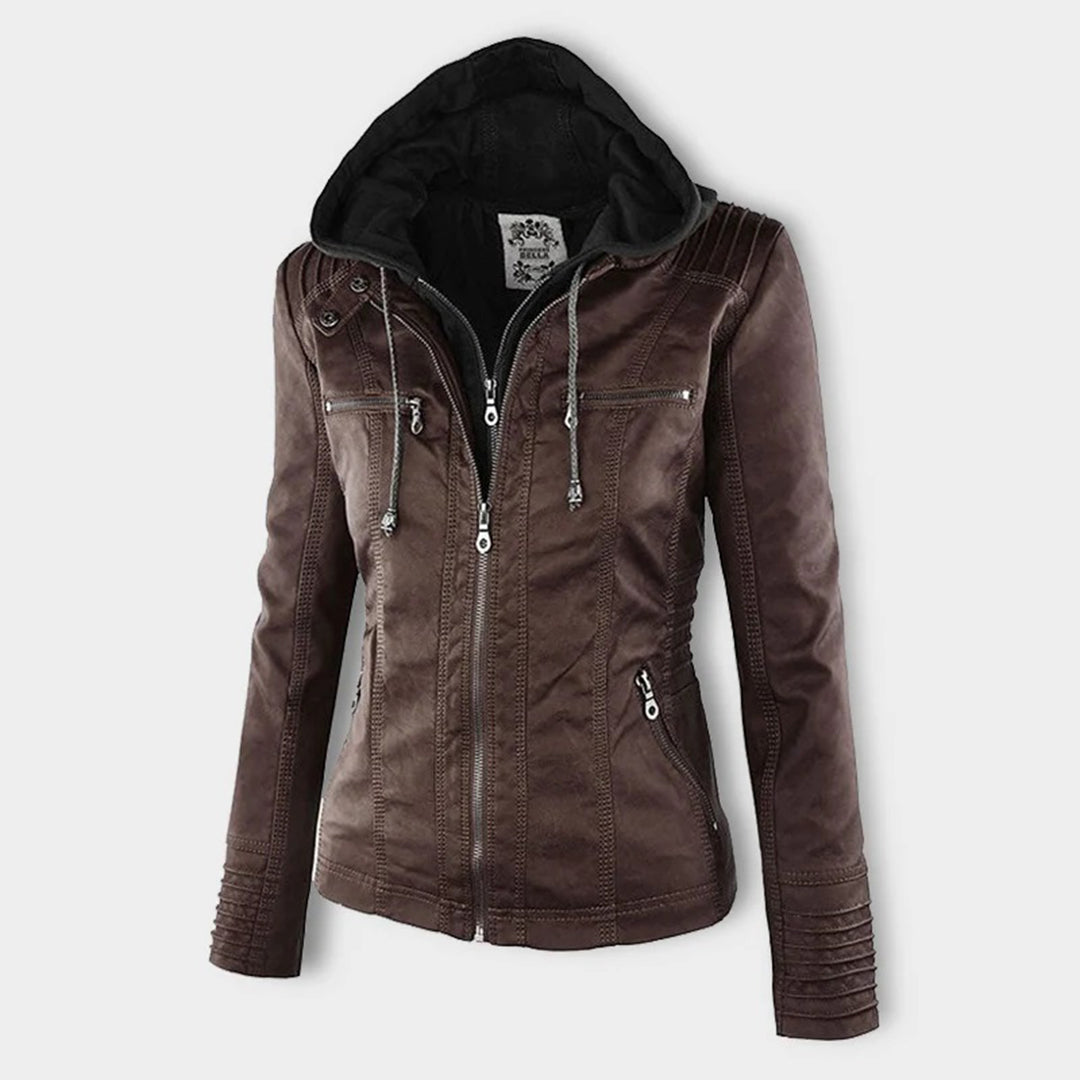 Mayfair | Stylish leather jacket with hood