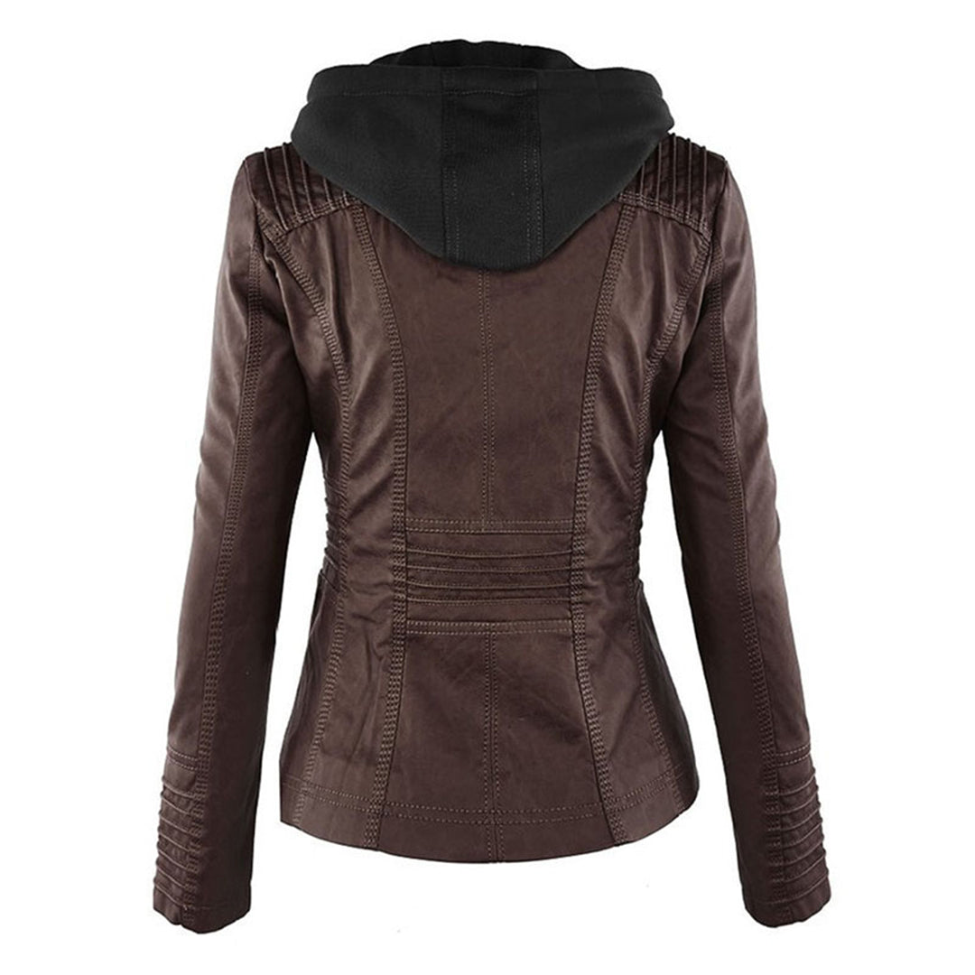 Mayfair | Stylish leather jacket with hood