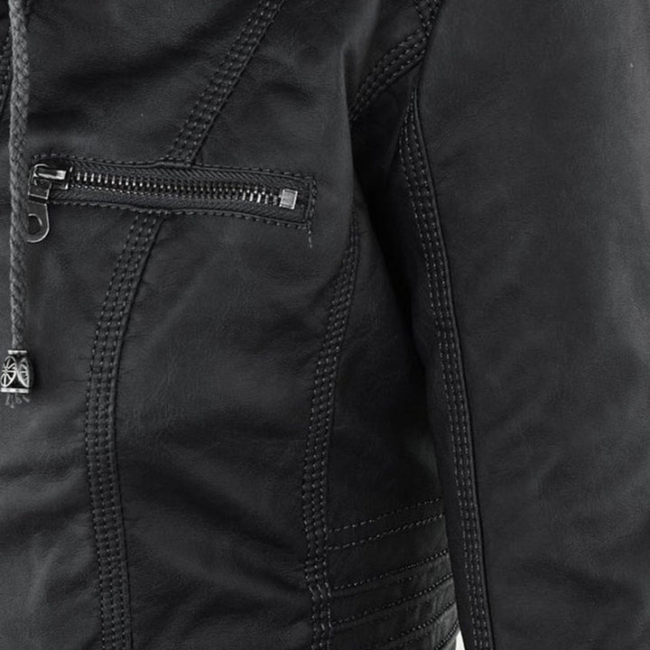 Mayfair | Stylish leather jacket with hood
