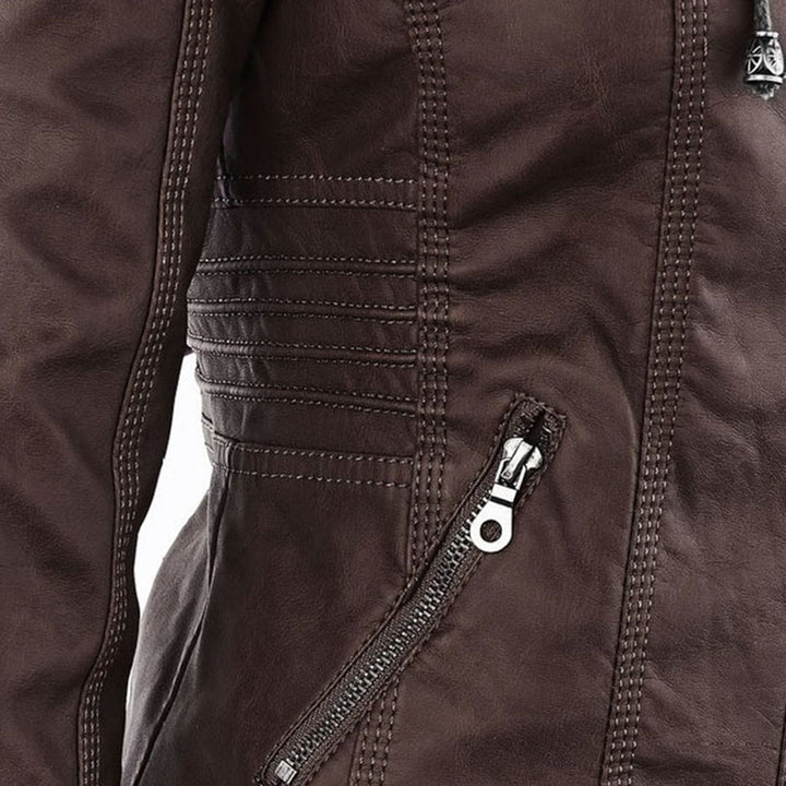 Mayfair | Stylish leather jacket with hood