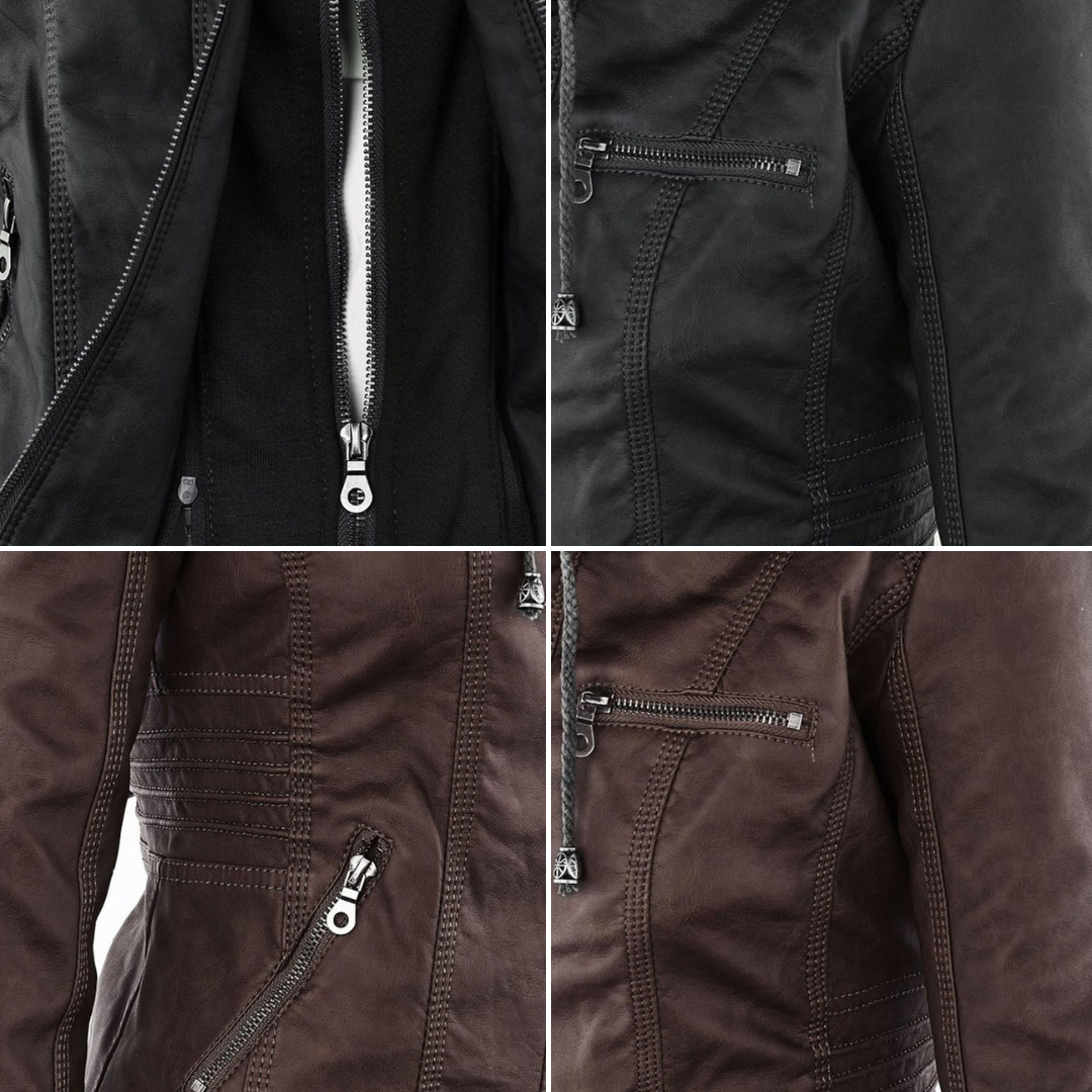 Mayfair | Stylish leather jacket with hood