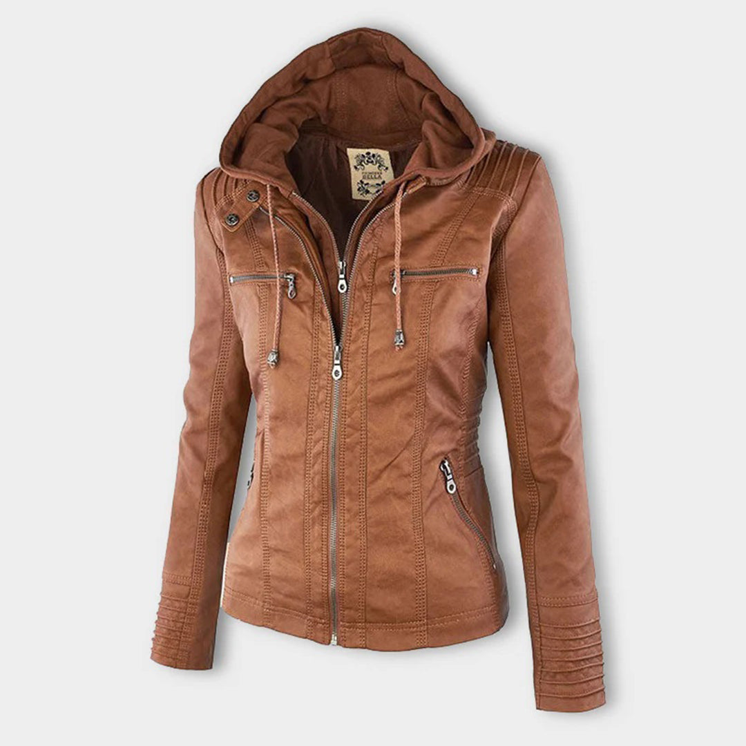Mayfair | Stylish leather jacket with hood