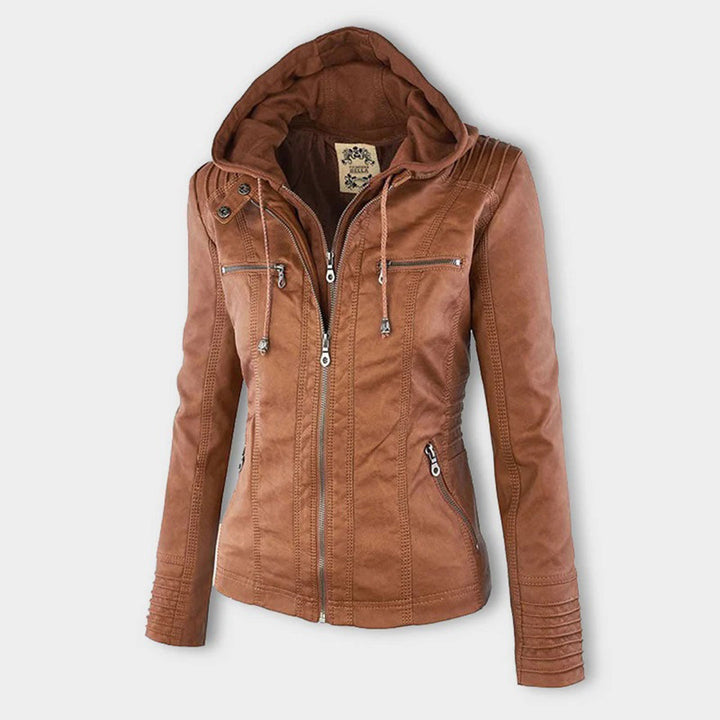 Mayfair | Stylish leather jacket with hood