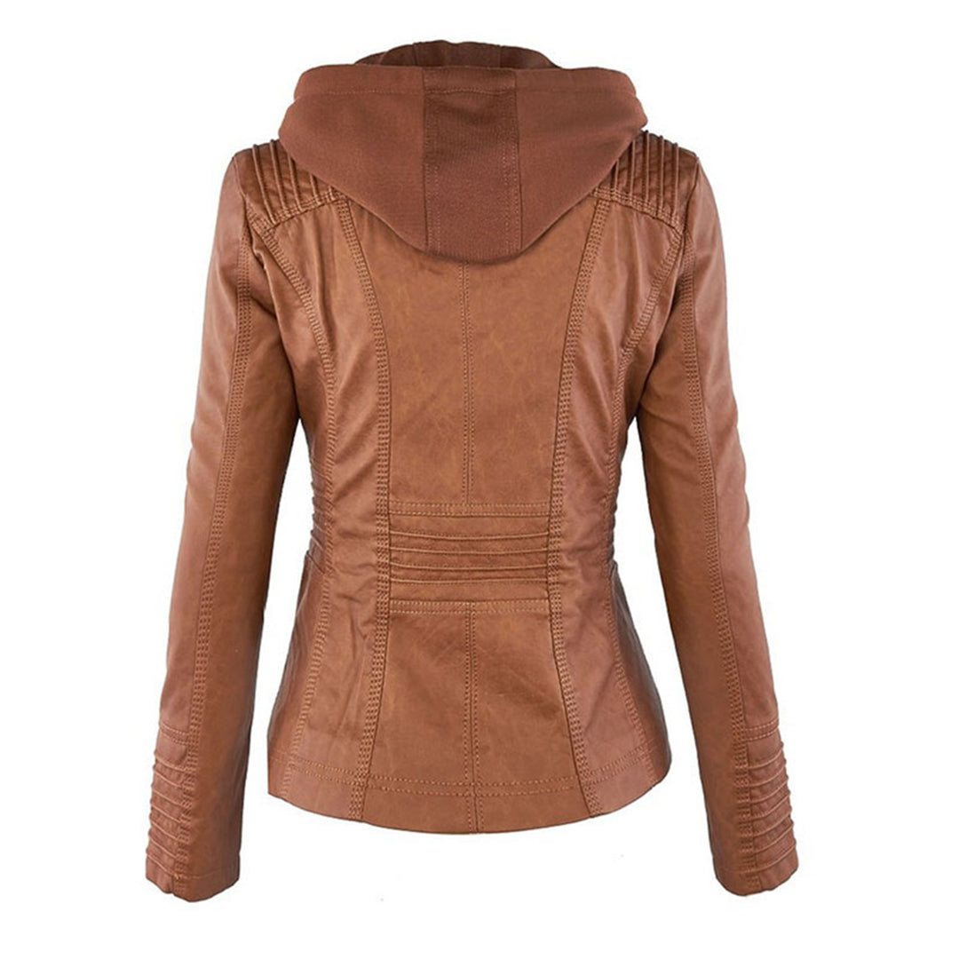 Mayfair | Stylish leather jacket with hood