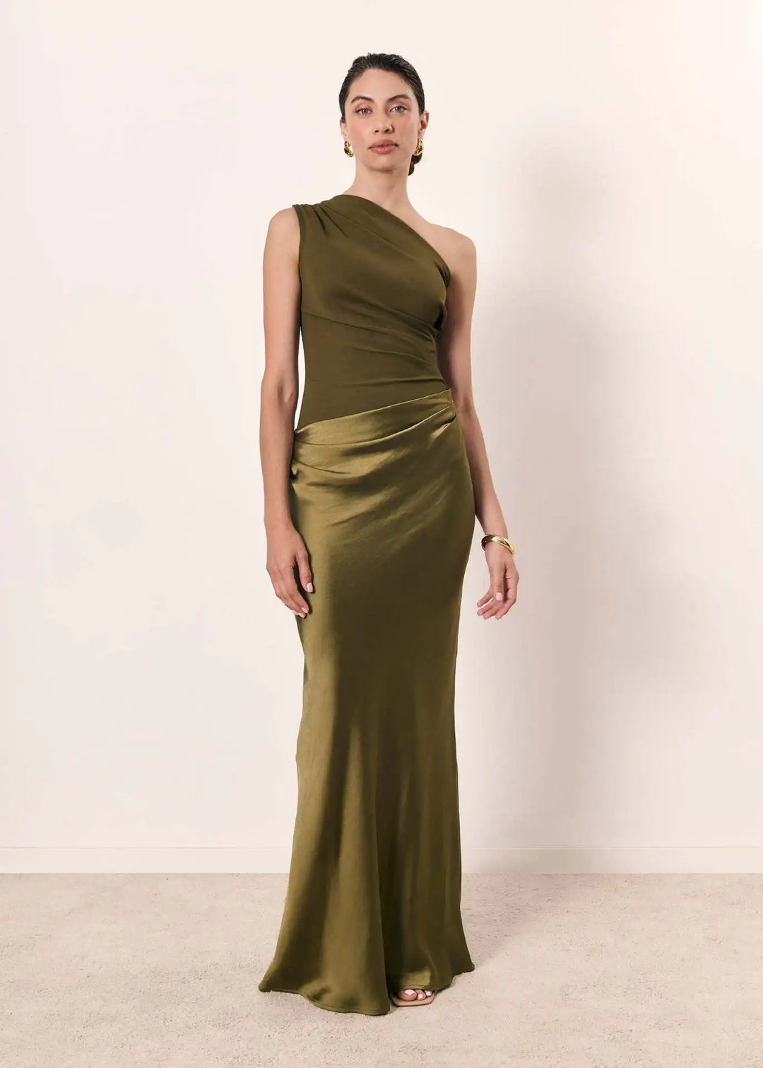 Sophie | One-Shoulder Satin Maxi Dress