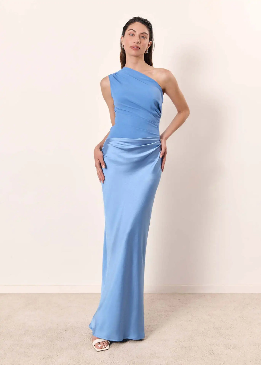 Sophie | One-Shoulder Satin Maxi Dress