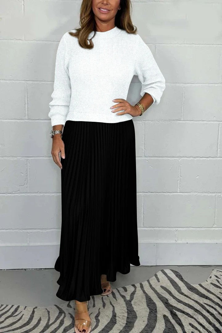 Nicole - Maxi dress with jersey and pleated skirt