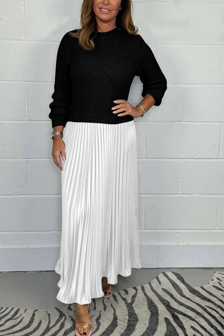 Nicole - Maxi dress with jersey and pleated skirt