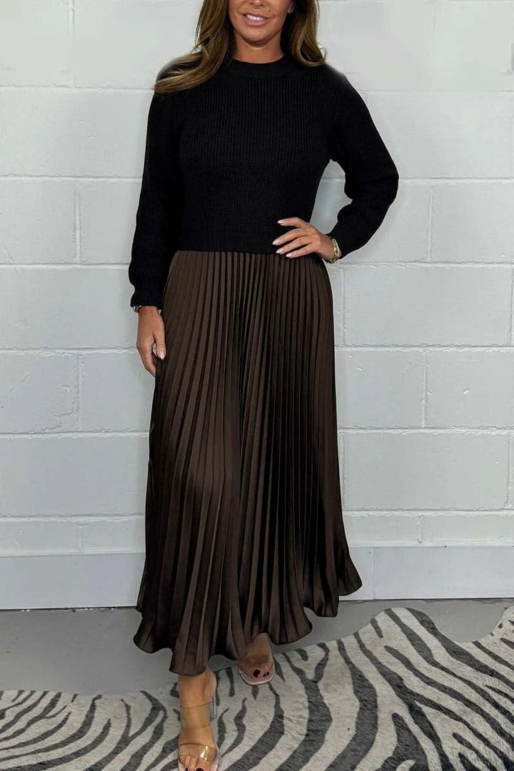Nicole - Maxi dress with jersey and pleated skirt