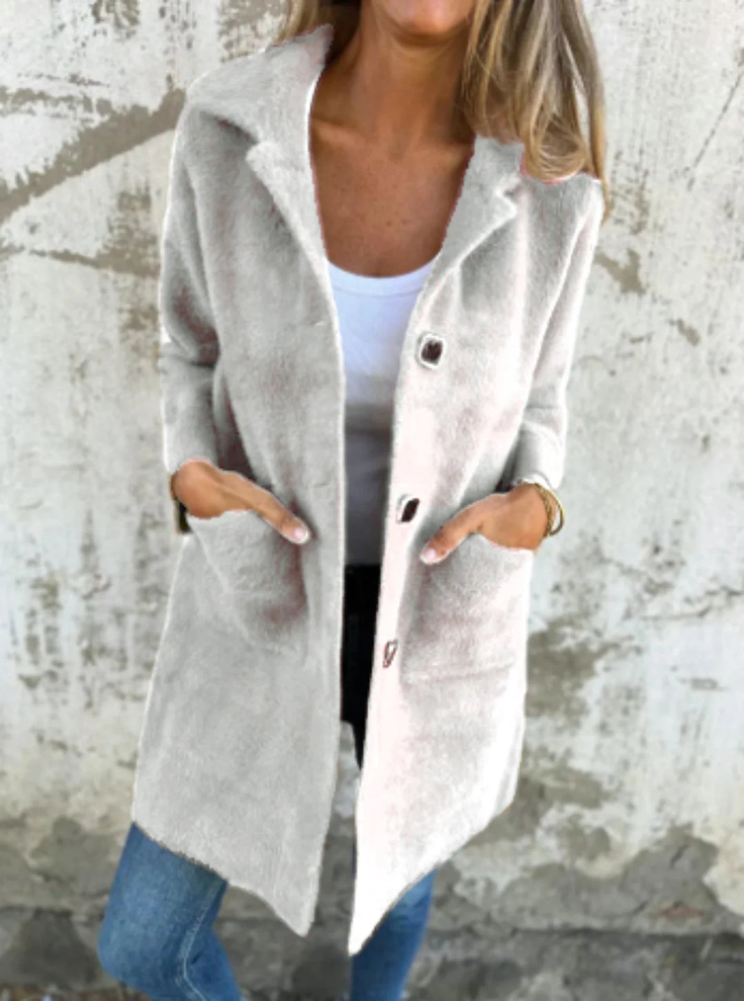 Eve Lynn |  Casual, single-breasted thick coat with lapels