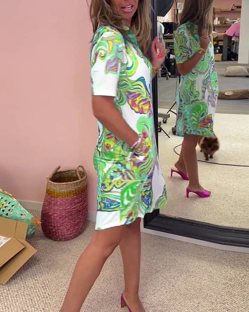 Elodie | Stylish Bold Print Midi Dress