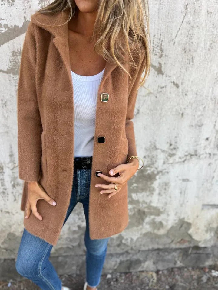 Eve Lynn |  Casual, single-breasted thick coat with lapels