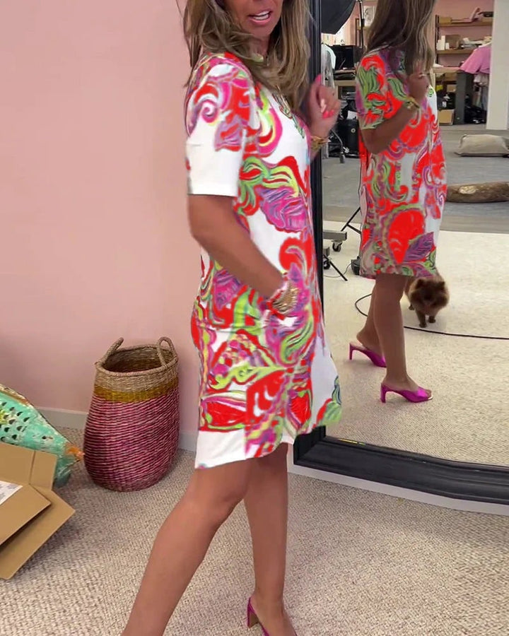 Elodie | Stylish Bold Print Midi Dress