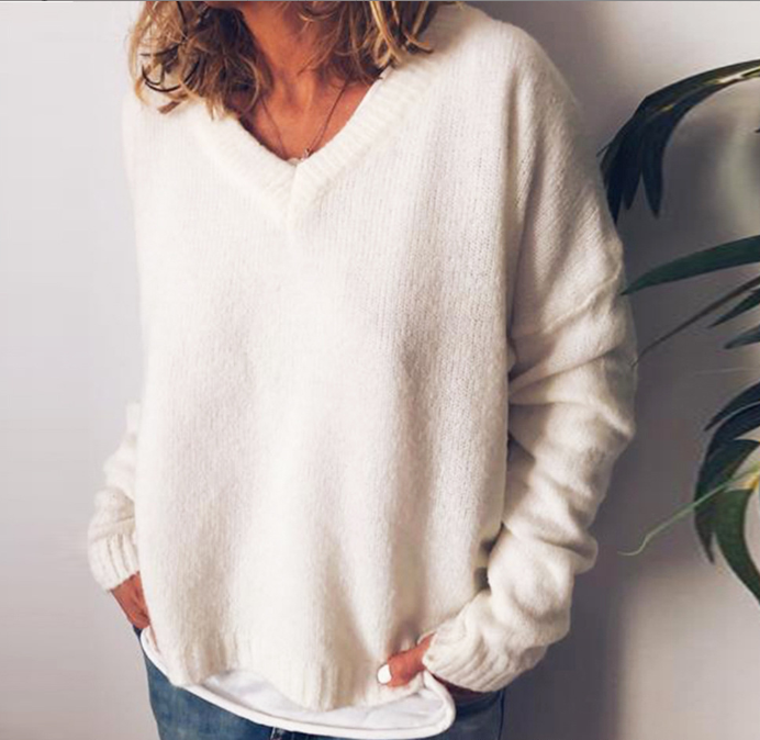 Nataly | Cozy Oversized V-Neck Sweater