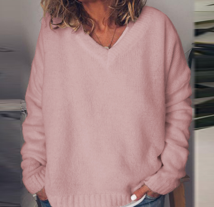 Nataly | Cozy Oversized V-Neck Sweater
