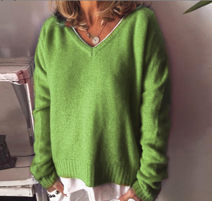 Nataly | Cozy Oversized V-Neck Sweater