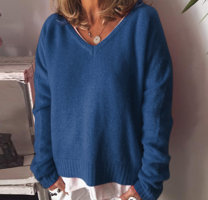 Nataly | Cozy Oversized V-Neck Sweater