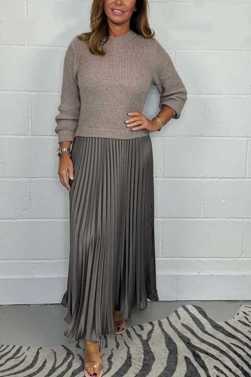 Nicole - Maxi dress with jersey and pleated skirt