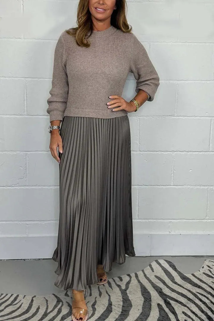 Nicole - Maxi dress with jersey and pleated skirt