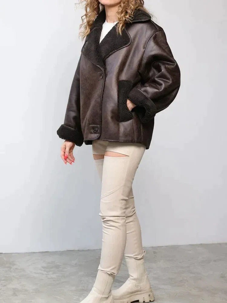 Lara | Women's leather jacket with lambskin lining