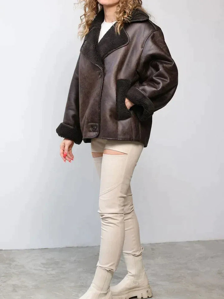 Lara | Women's leather jacket with lambskin lining
