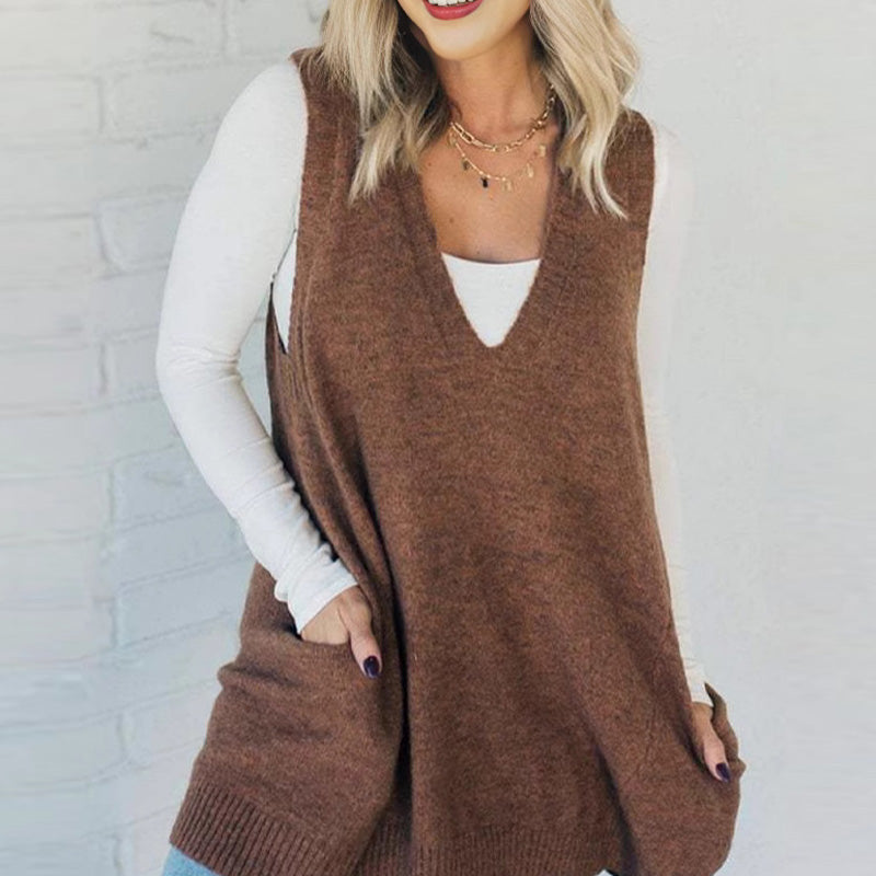 Diana | Cozy Pocket Sweater Vest