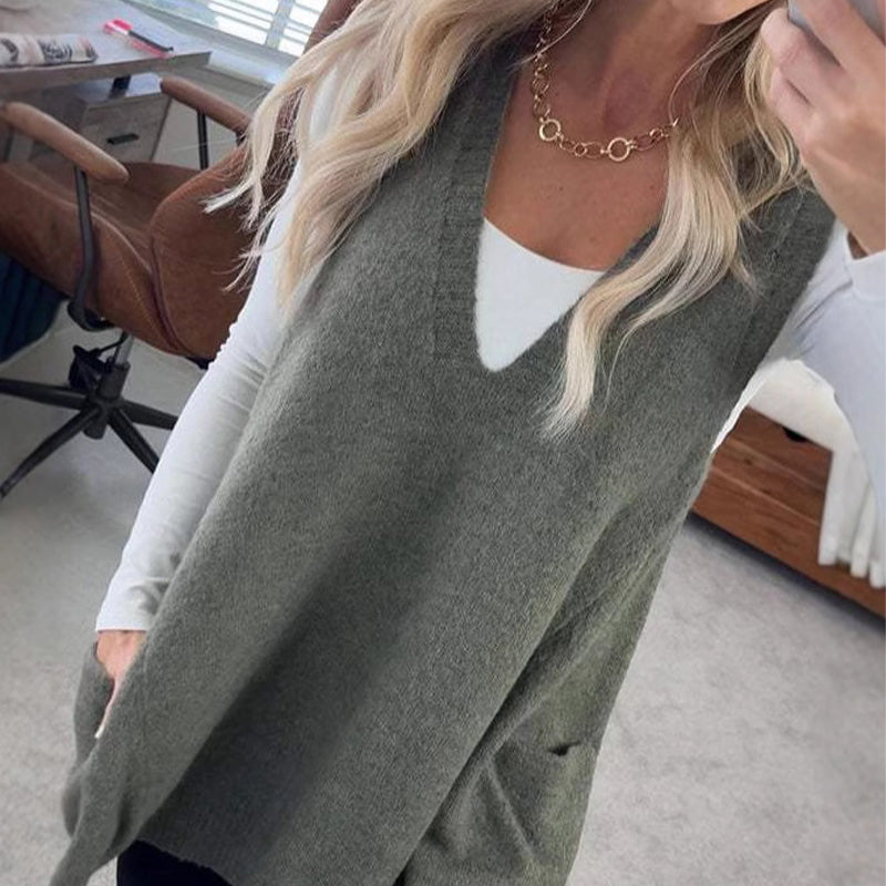 Diana | Cozy Pocket Sweater Vest
