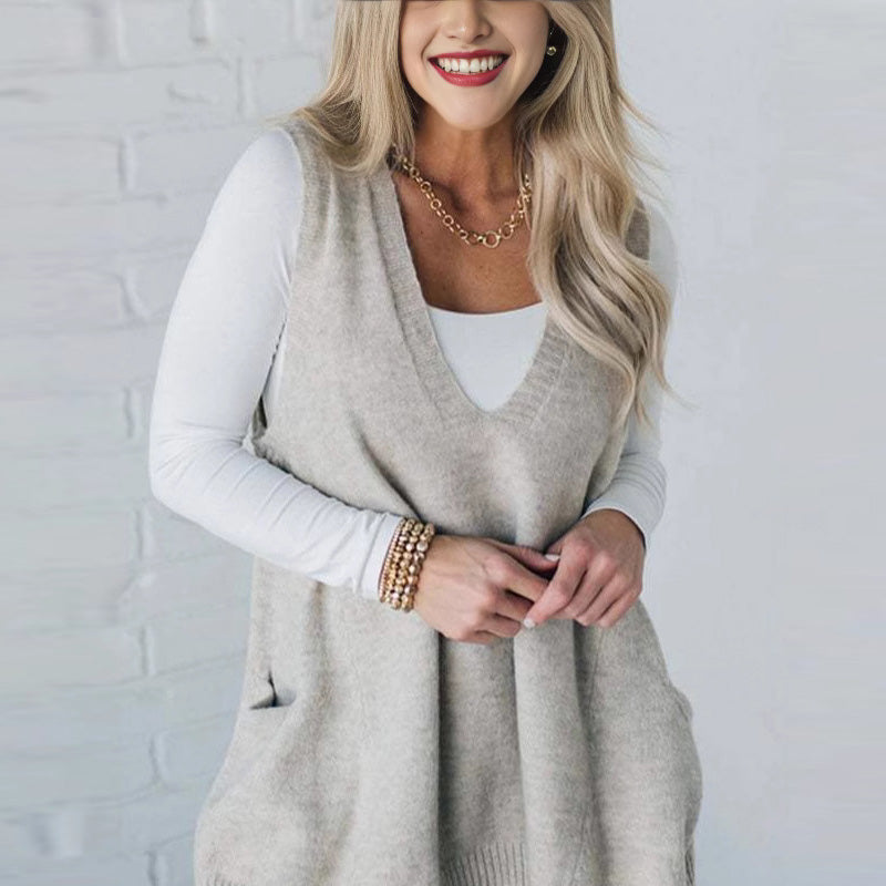 Diana | Cozy Pocket Sweater Vest