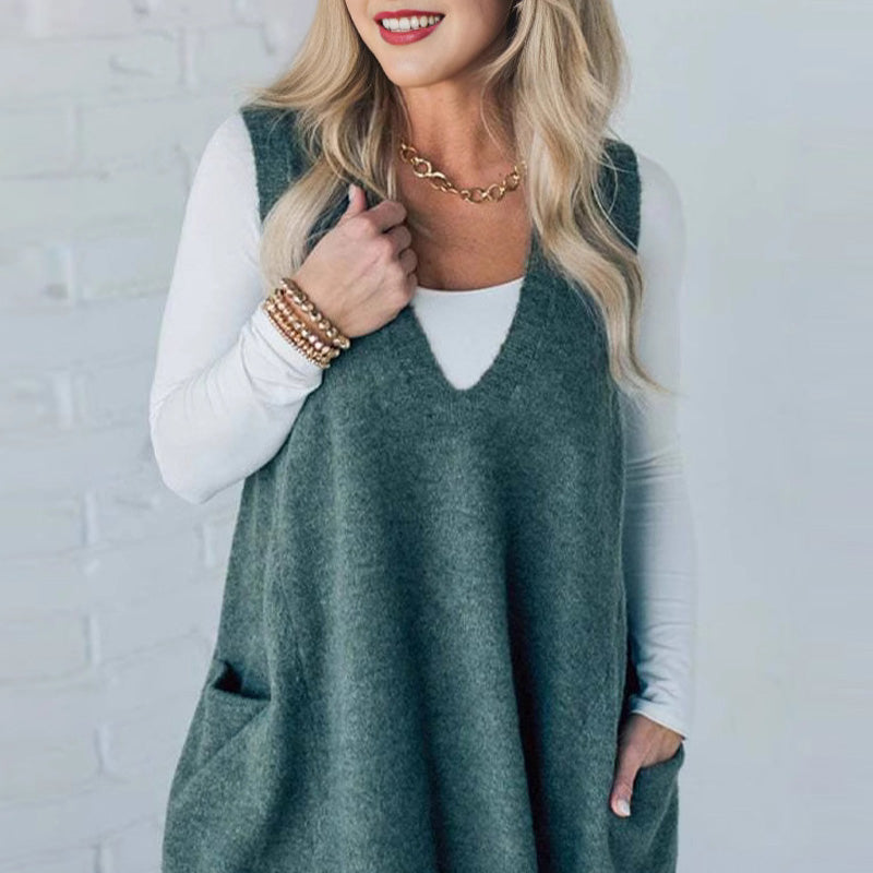 Diana | Cozy Pocket Sweater Vest