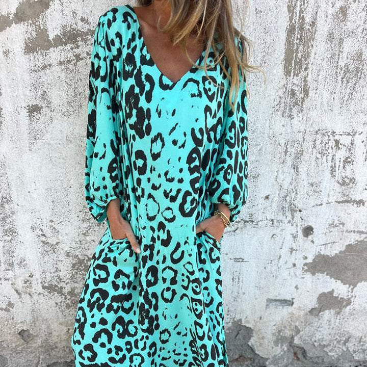 Lillian | Bold Leopard V-Neck Dress