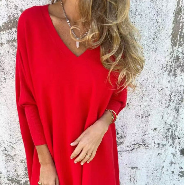 Linda | Cozy Loose Fit V-Neck Top